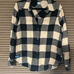Kavu Black & Cream Plaid Snap-Front Shirt